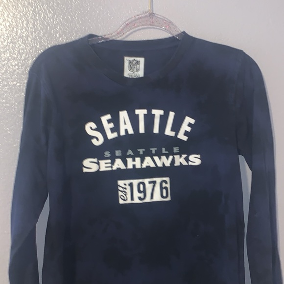 NFL Seattle Seahawks Blue Tie Dye Long Sleeve Shirt - Picture 3 of 8